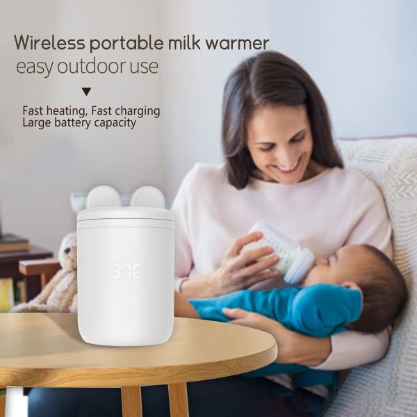 N1s Bouteille de lait pour bébé chauffe-eau USB rechargeable Bouteille de lait portable chauffe-eau pour bébé