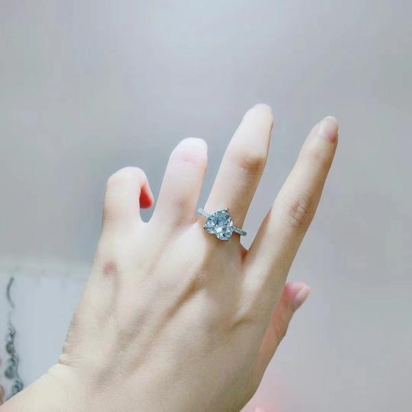 3.5G 925 Sterling Silver Wedding Rings With Diamonds Zircon