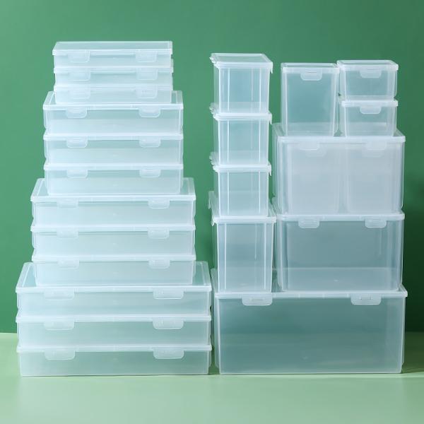 Sustainable Household Simple Large-Capacity Translucent Sticky Note Flip Storage Box Square Card Accessories Stationery Desktop Storage Box With Lid