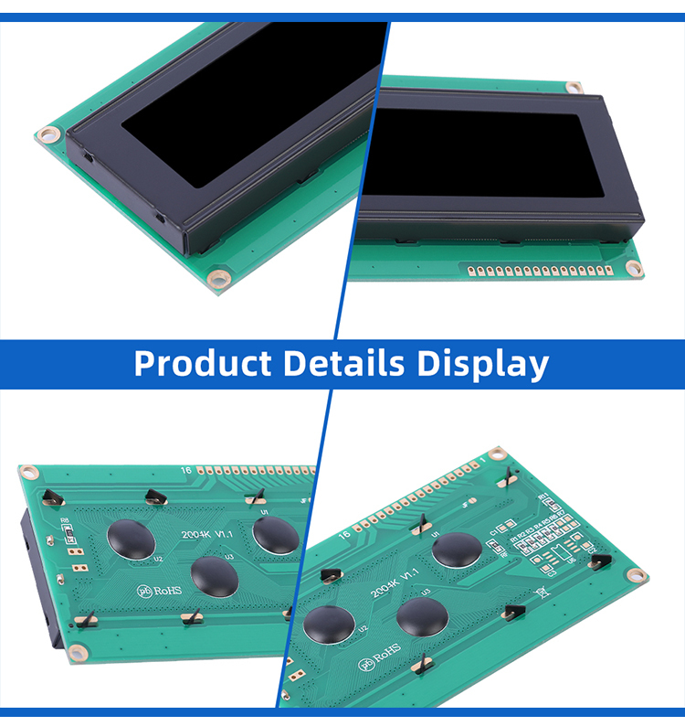 Russian BTN Black Film 2004K Wide Angle Intelligent Electronic LCD Module Character Display Screen