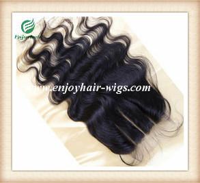 Lace top closure 4''x4'' ,brazilian virgin hair natural color body wave 10''-24''length