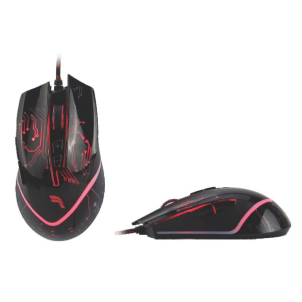 6D Button Mouse With USB Braided Cable Classic Black Design Compatible With Multiple Systems. Eco-friendly PE Bag Packaging