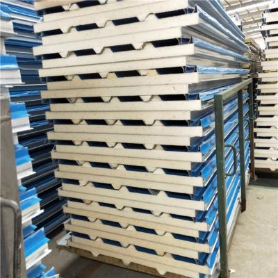 50mm corrugated blue PU (polyurethane ) foam core material cover with 0.426mm steel sheet both side