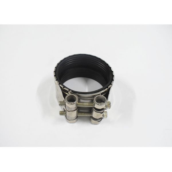 Black Rubber Heavy Duty Pipe Clamps A - Type With 2/3 Strip Band Custom Model