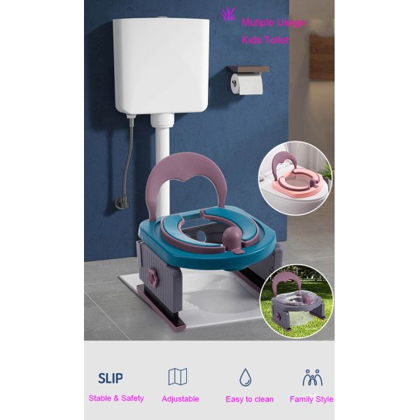 Black Kids Portable Baby Potty Training Toilet for Outdoor Camping Car Travelling