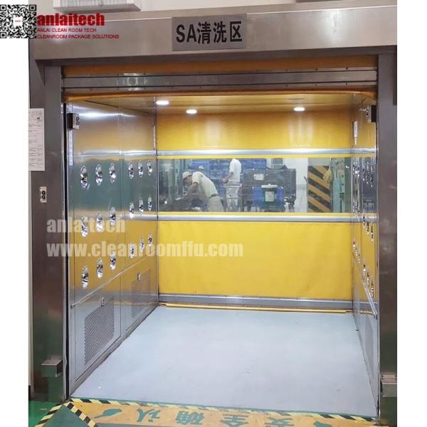 Clean Room Purifying SS304 Goods Air Shower With Roller Conveyor De dusting tunnel