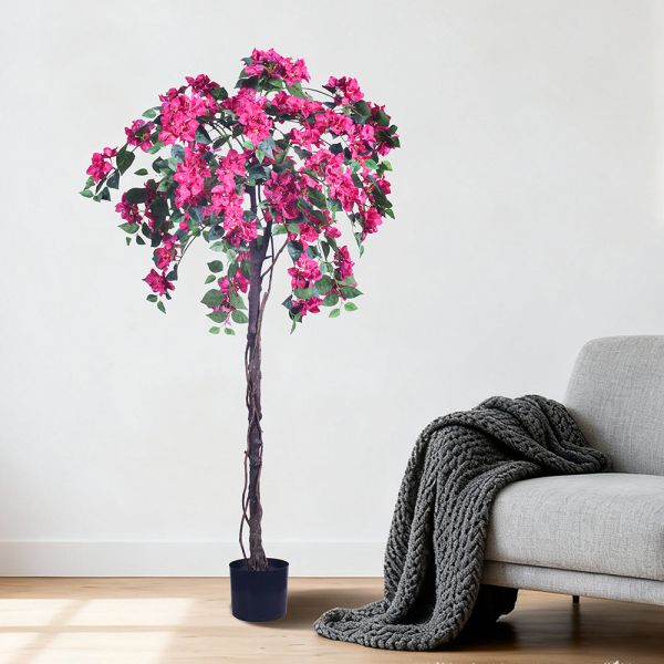 Haihong New Products Artificial Bougainvillea Flower Tree 4ft 6ft Fake Potted Bougainvillea Artificial for Home Hotel Decor