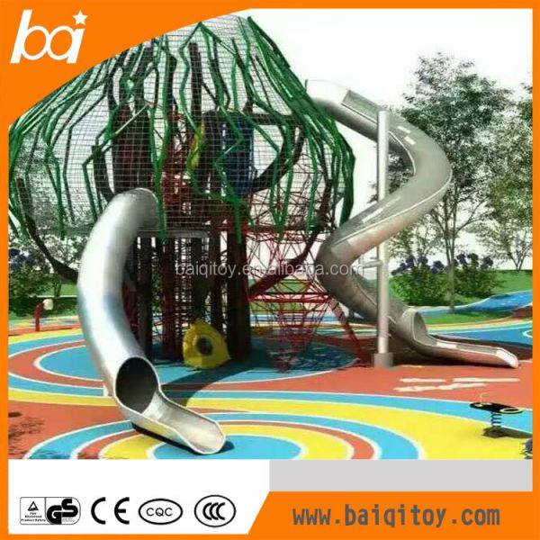 Popular Park Kids Children Stainless Steel Tube Slide Outdoor Playground for Sales