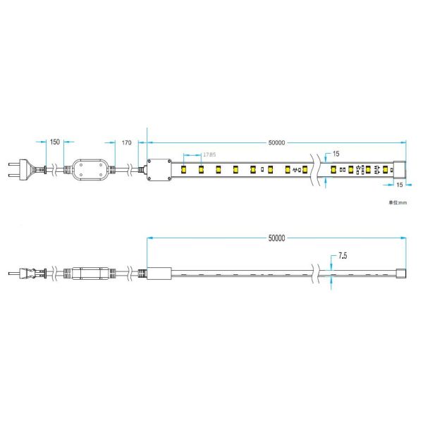 180 - супер яркие 2835 светов прокладки 5W/m СИД 264V на открытом воздухе IP67 делают водостойким для гостиницы