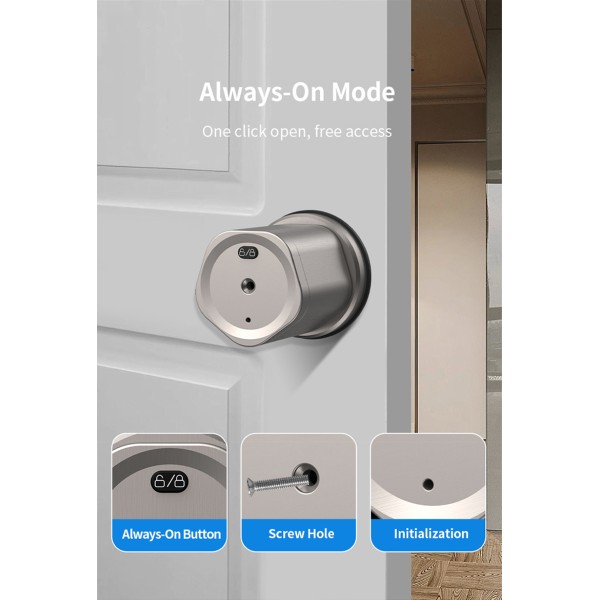YAGU Fingerprint Password Keyless Single Latch Tuya APP Electronic Round Smart Knob Lock Replacement Ball Lock
