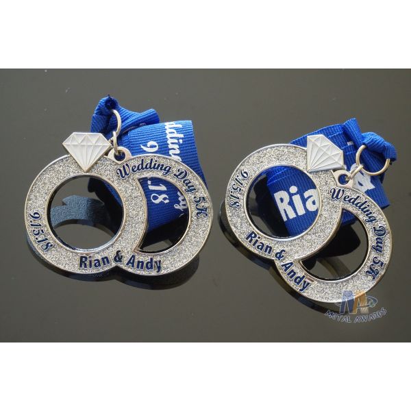 Personalized Wedding Day 5K Sports Metal Medal / Custom Made Medallions