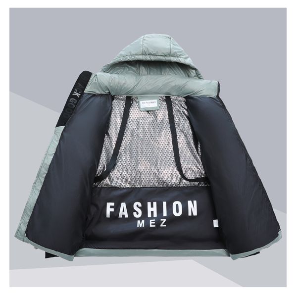 Unisex Casual Print Mechanic Duck Down Winter Clothing Light Weight Feather Puffer Coat