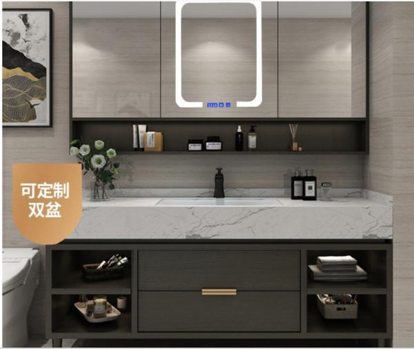 Fireproof Mildew Proof Floor Mount Vanity Cabinet Modern