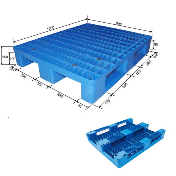 resistente de umidade plástico empilhável do HDPE da pálete 1000x800 para médico