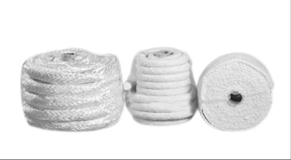 High Temp Ceramic Fiber Square Braided Rope Round Woven Refractory Rope
