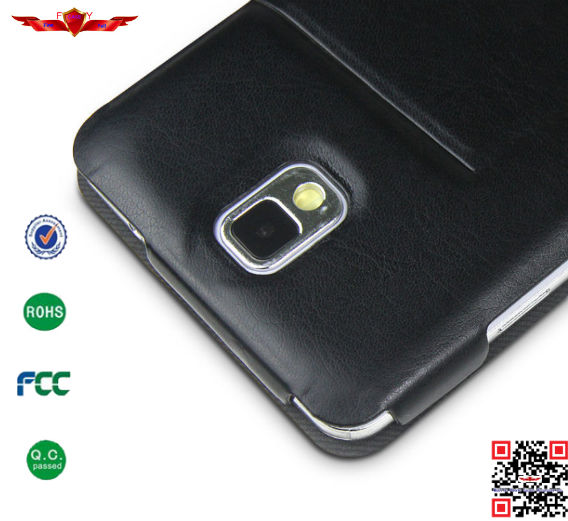 New Arrival High Quality Italian PU Glaze Leather Cover Case For Samsung Note3 With Stand