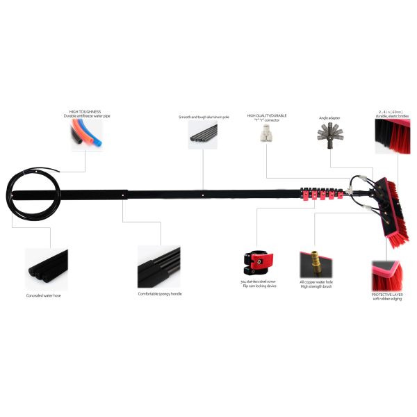 Household Cleaning Red Window Washing Equipment with High Place Water Spray x23 Brush