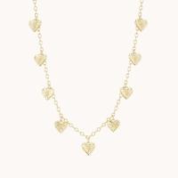 Moderno 14K Revestido de Ouro Moda Multi-Coração em forma de Encanto Collar de Brass Feminino