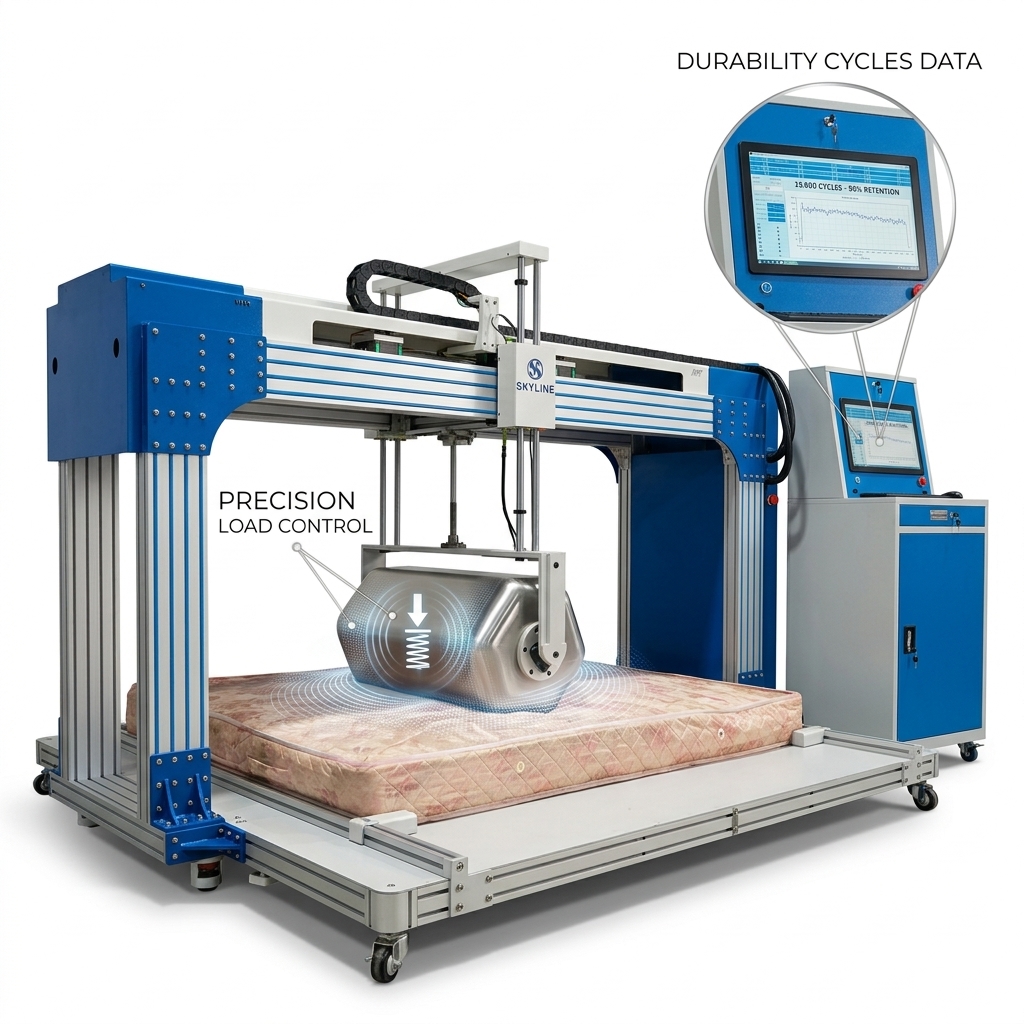 EN1957 Standard PLC+ Touch Screen Servo Motor Mattress Integrated Testing Machine