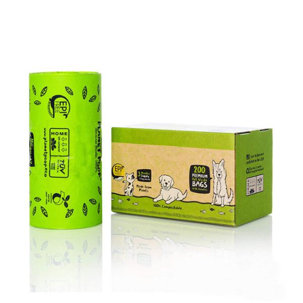 Biodegradable Compostable Dog Poop Bags Eco Friendly Tie Handle Poop Bags