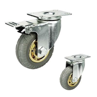 Chargement d'ISO9001 70kg roues en caoutchouc de roulette de 4 pouces avec bas Noice