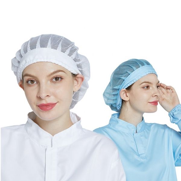 KL-3006 Polyester Mesh Hat with Adjustable Rope for Food Factory and Workshop - Dust Proof Mesh Style Cap