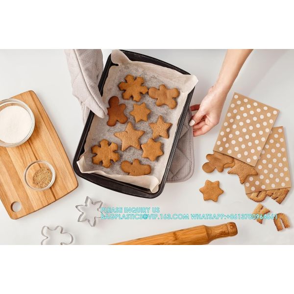 Kraft Paper Bags Flat Greaseproof Paper Bags Greaseproof Envelopes, Paper Snack Bags Cookie Bags Popcorn Bag