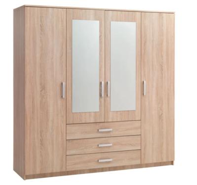 MS bedroom furniture 3 drawer 4 door Wardrobe with mirror