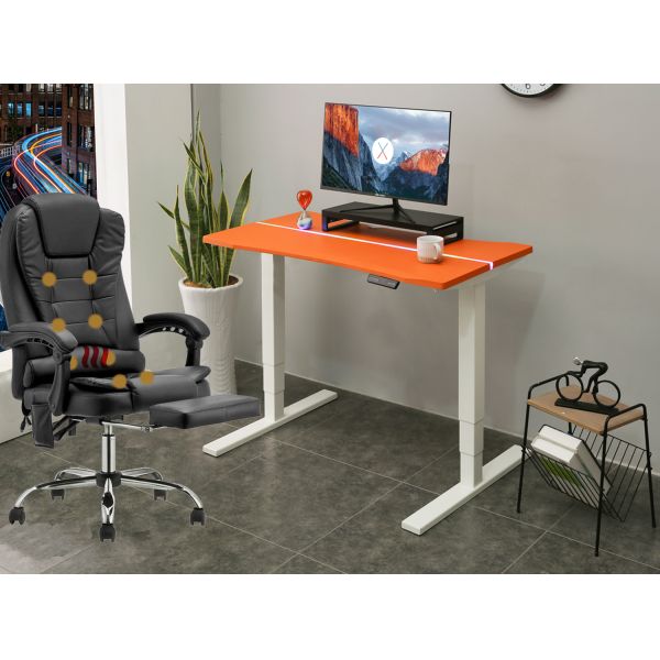 Traditional Design Style Gaming Chair with Heater Function and Synthetic Leather Cover