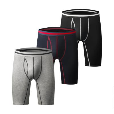 Cuecas Boxer masculinas Athletic Fitness Roupa íntima de compressão de perna longa para corrida