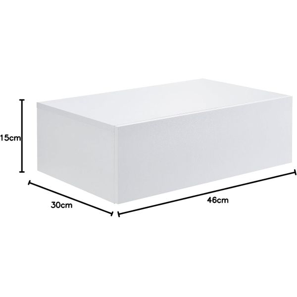 60X20 White Wood Wall Decorative Floating Book Shelf for Home Decor Bathroom Function