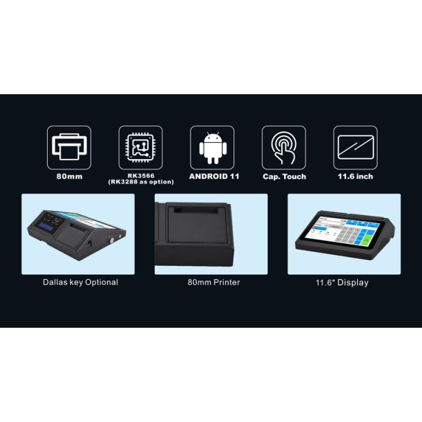 Capacitive Screen Touch Screen All-In-One POS Machine with 4G Wifi and Latest Design
