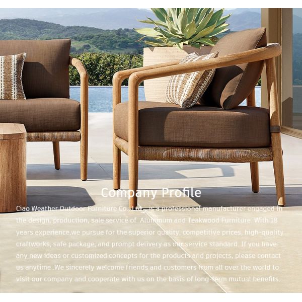 Modern Design Outdoor Teak Wood Patio Furniture Set Luxury Leisure Garden Sofa Set Waterproof Sun Patio Set