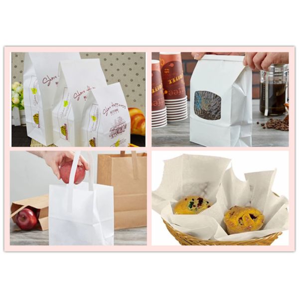 Le pe latéral de la catégorie comestible une a enduit le papier d'emballage blanc pour la gamelle papier blanc étanche à l'humidité de 120gsm 150gsm emballage pour des sacs en papier