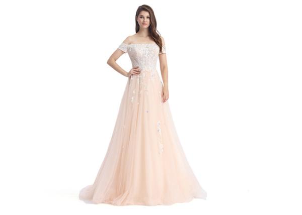 Fishtail Long Party Prom Vintage Lace Dress Shining Beaded Sexy V - Neck See Through Style
