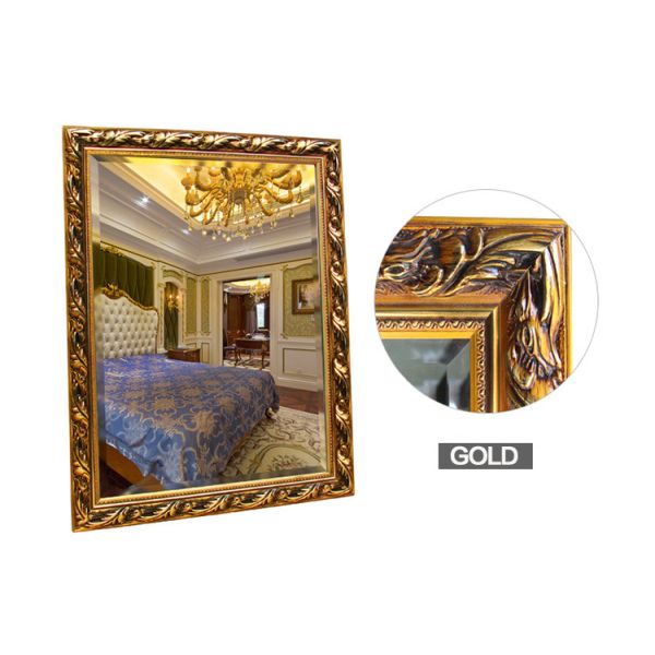 Silver LED Framed Mirror Anti Explosion Wall Mounted Decorative Mirror 4mm 5mm