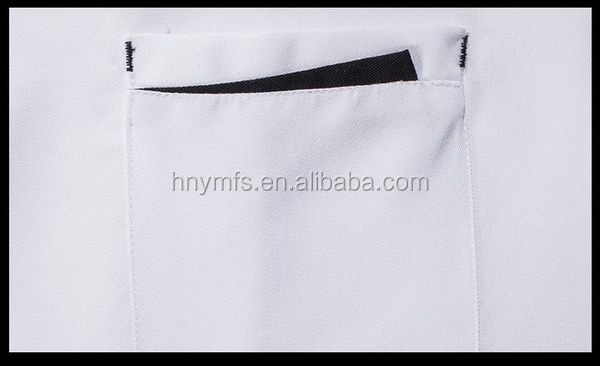 Tecido de algodão curto do homem de Uniform Tops Woman do cozinheiro chefe da luva respirável