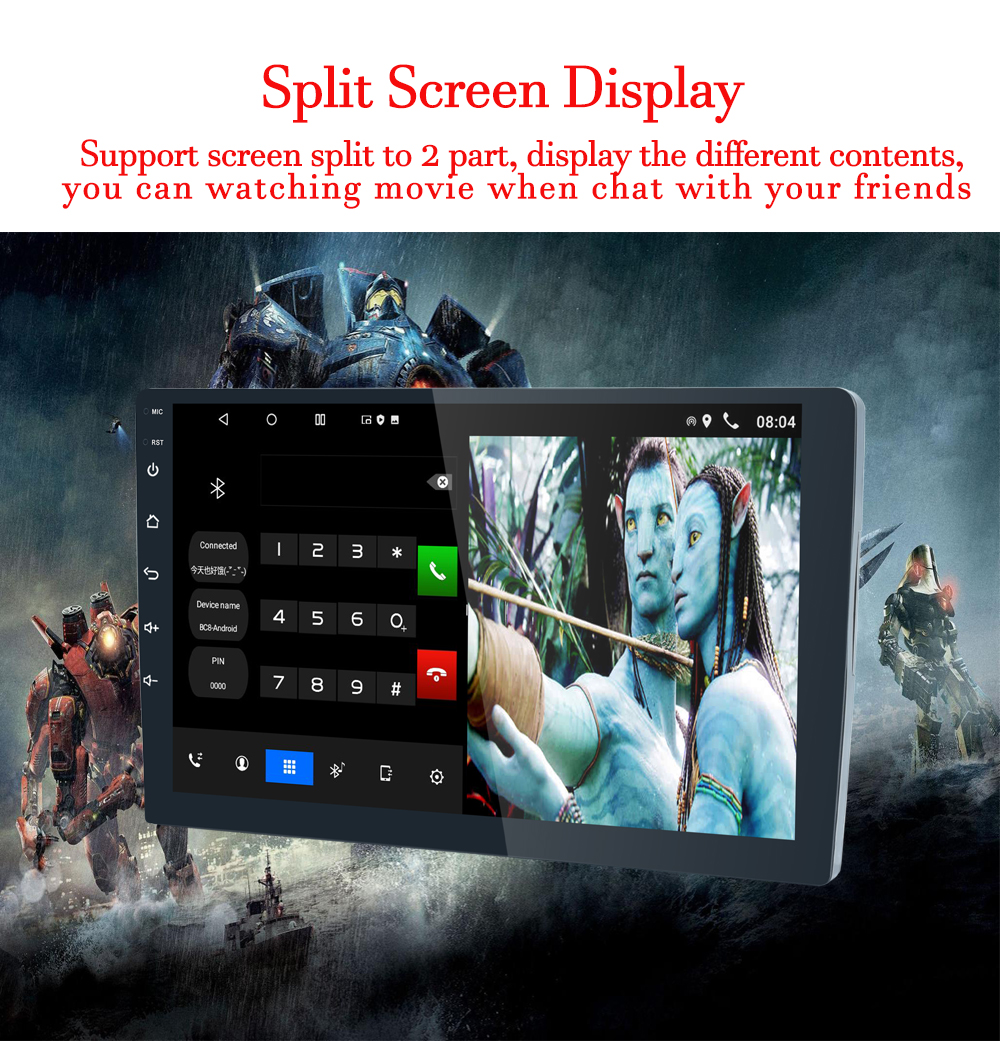 Android Auto 10.0 Car Radio TS18 Double Stereo with GPS Navigation and FM Transmitter