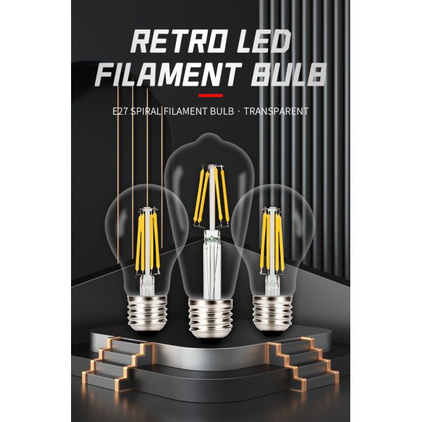 St64 Antique Bulb LED Bulb Retro Tungsten Bulb with E27 Screw