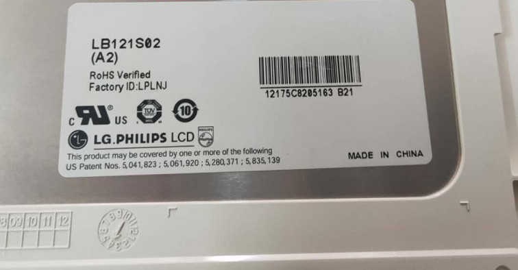 12,1» панелей LB121S03-TL01 800×600 400cd/m2 82PPI WLED TFT