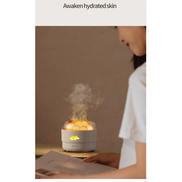 Cloud Design Essential Oil Ultrasonic Air Humidifier 320ml With Colorful Night Light