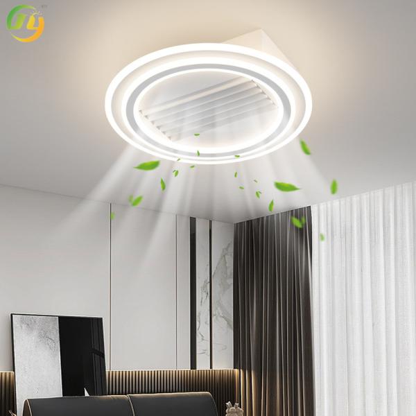 New Style Drum Type White Leafless Fan Lamp Wide Angle Air Supply Silent Living Room Bedroom Ceiling Fan Lamp