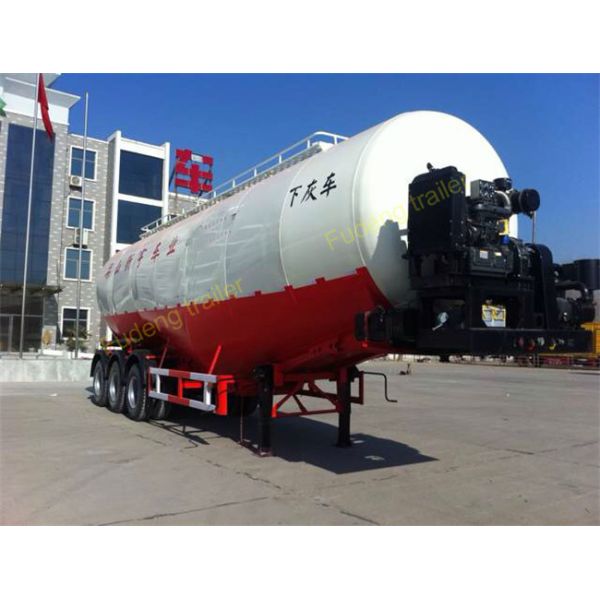 Double Cabin Cement Tanker Trailer / Cement Bulk Trailer With ABS Brake System