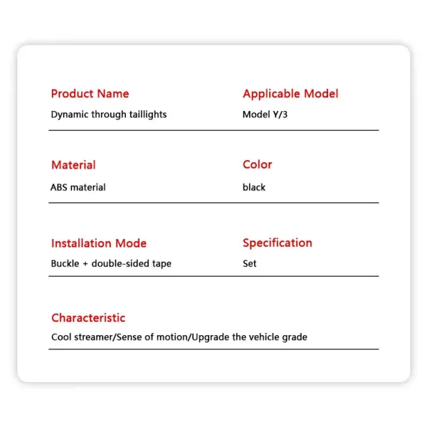 Para el Tesla Model Y 3 a través de la luz trasera Dinámica de la luz trasera de la franja de actualización y modificación Decoración M3 Y