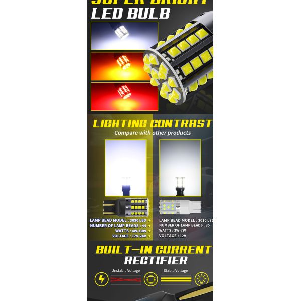 Lumière rétro-éclairante LED en alliage d'aluminium blanc