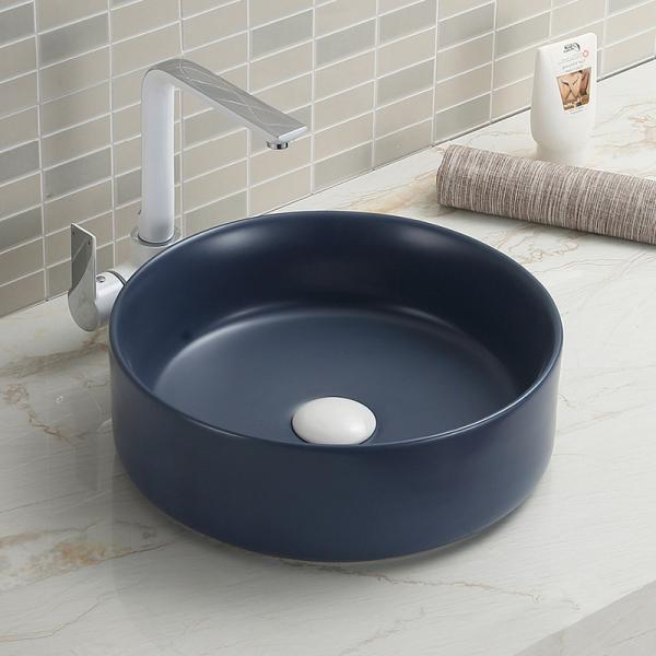Lavagem redonda pequena cerâmica Art Basin do Lavabo do dissipador de Matt Color Counter Top Bathroom