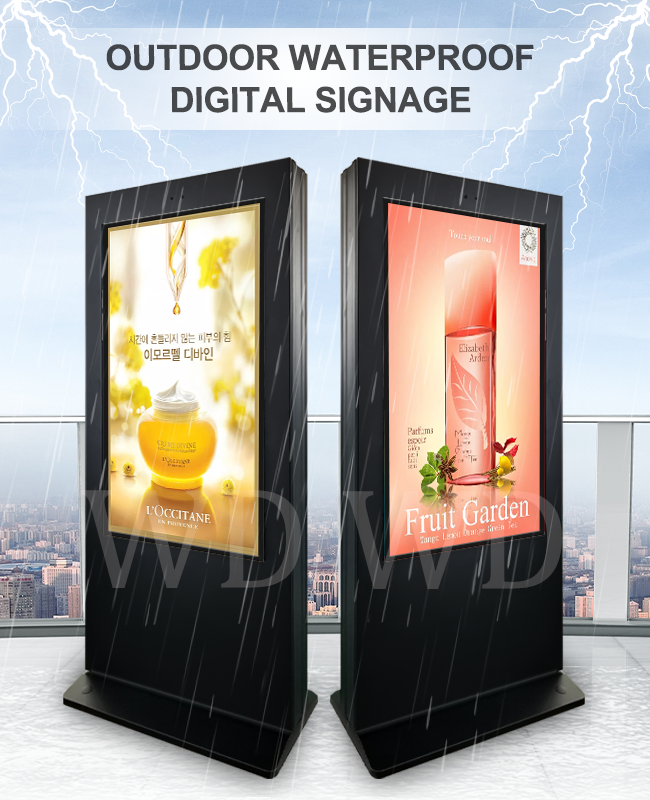 Киоск Signage андроида 2GB HD 2K 4K на открытом воздухе цифров, тотем экрана касания