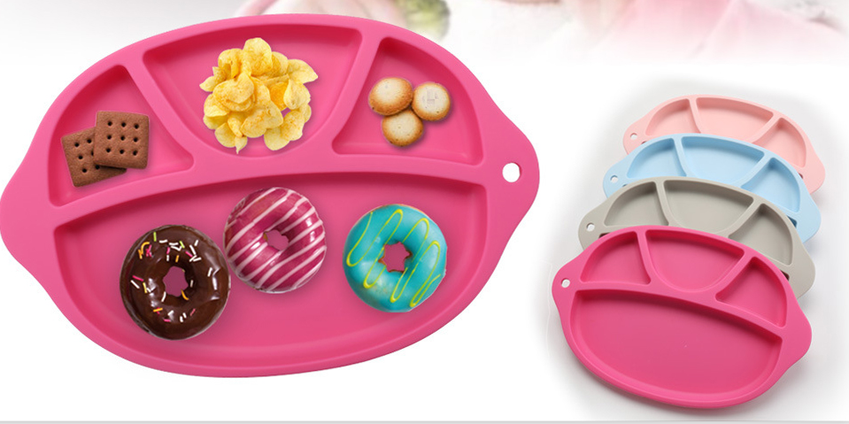 Non Slip Heat Resistant Custom Silicone Molds Baby Kids Suction Table Food Tray