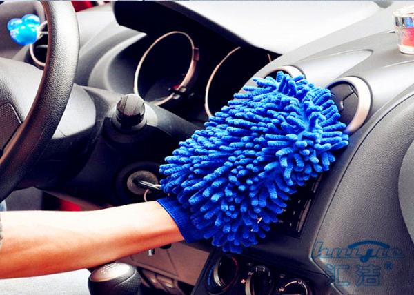 1500gsm Microfiber Chenille Wash Mitt Car Cleaning Mitt With Elastic Cuff