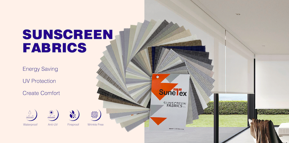 10% Openness Waterproof Flame Retardant Sunscreen Fabric Roller Blind Solar Screen Fabric